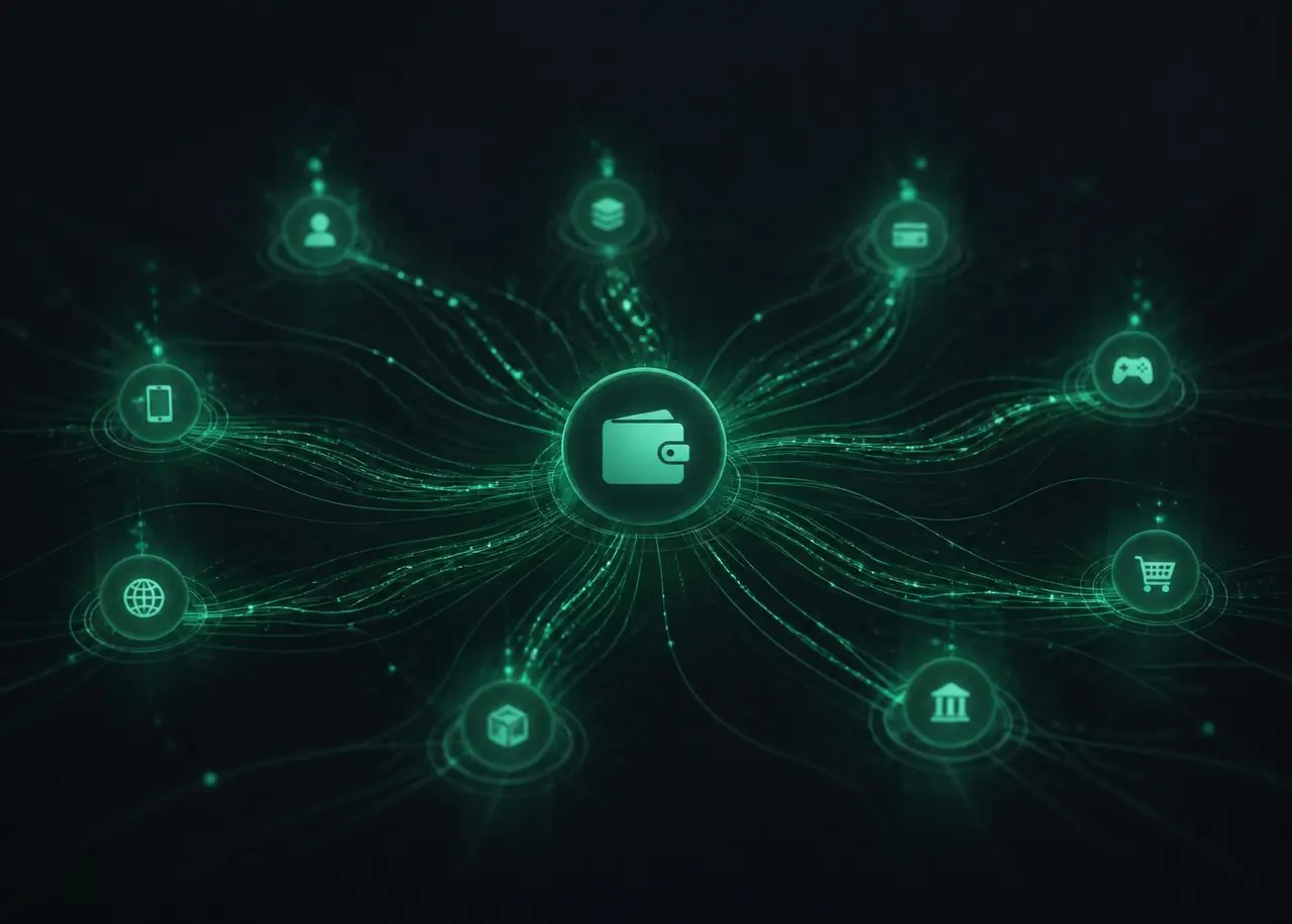 Wallet-as-a-Service API integration diagram showing programmatic sub-address creation and auto-sweep